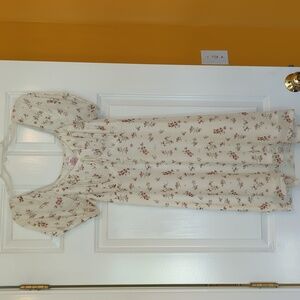 Knee length lined dress.